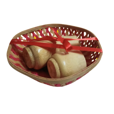 Bamboo Gift Pack (3 Bamboo Cups, 1 Bamboo Basket)