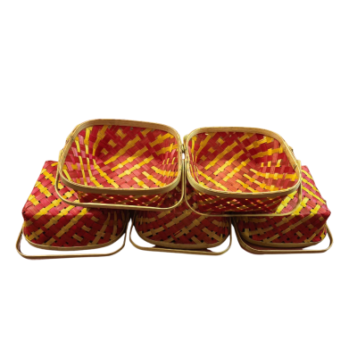Square Basket 8 Inch With Handle Pack Of 5