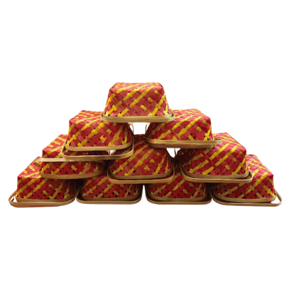 Square Basket 8 Inch With Handle Pack Of 10