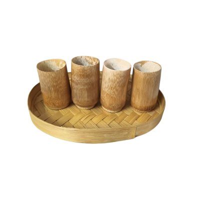 Cup Set (3 inch ) 4 With Serving Tray