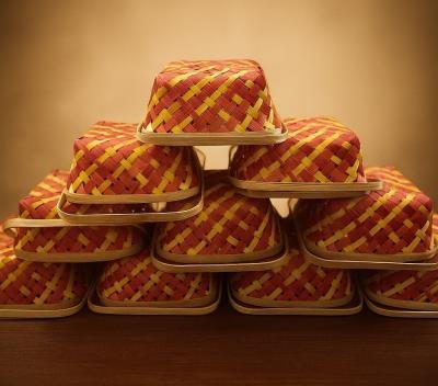 Square Basket 8 Inch With Handle Pack Of 10