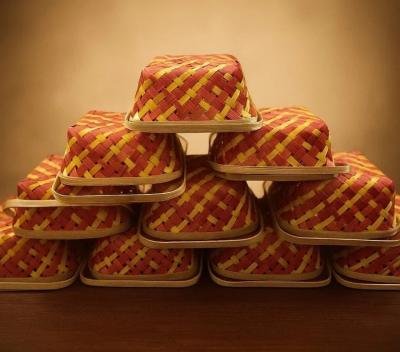 Square Basket 8 Inch With Handle Pack Of 10