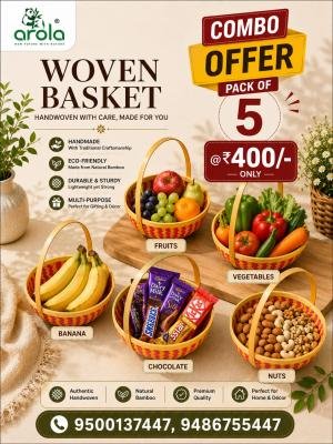 Woven Basket Combo Offer Pack of 5