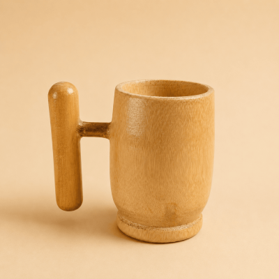 Handcrafted Bamboo Cup with Handle – 150 ml